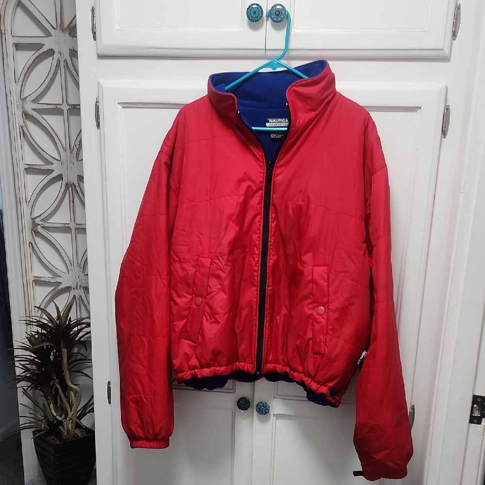 Nautica Competition Red Jacket with Blue Lining